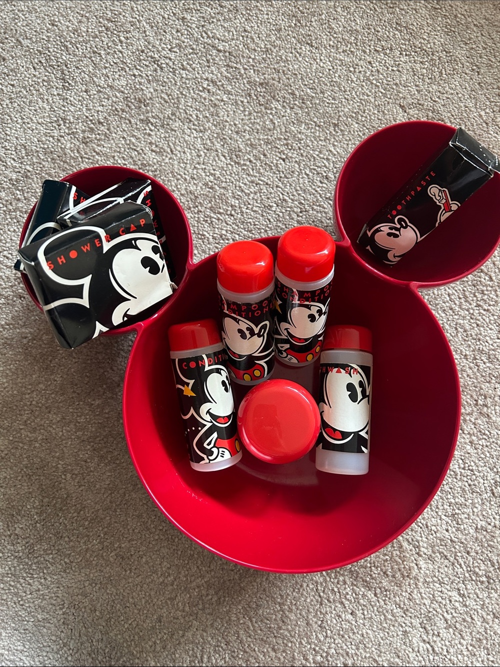 Walt Disney World Mickey Resort Memorabilia Empty Toiletry Packaging Lot & Bowl